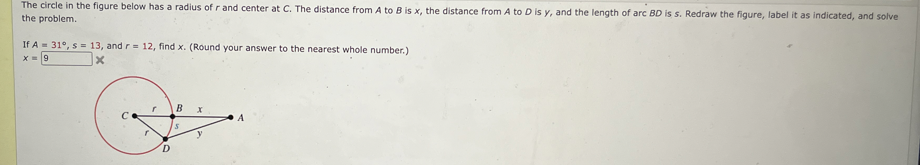 Solved The Circle In The Figure Below Has A Radius Of R And Chegg Com