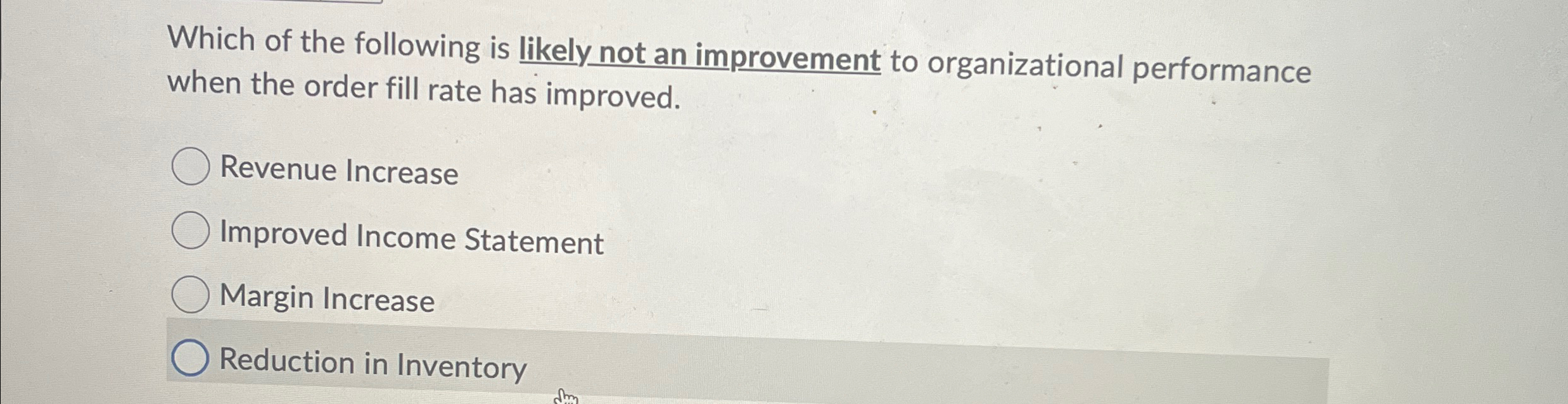 Solved Which of the following is likely not an improvement | Chegg.com