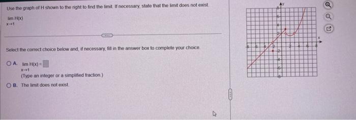 Solved Use the graph of H shown to the right to find the | Chegg.com