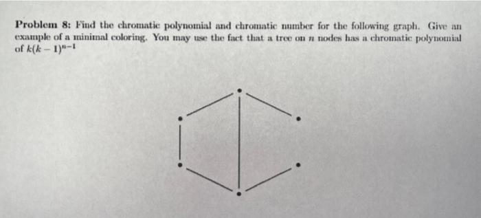 Solved Problem 8: Find the chromatic polynomial and | Chegg.com