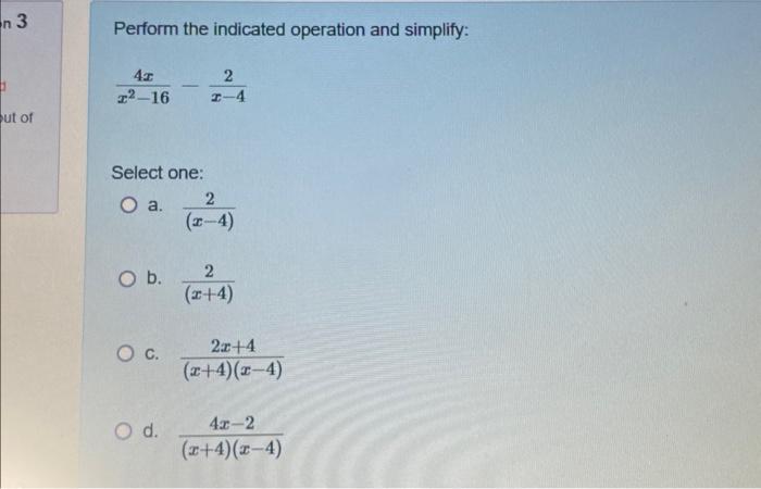 Solved Perform the indicated operation and simplify: | Chegg.com