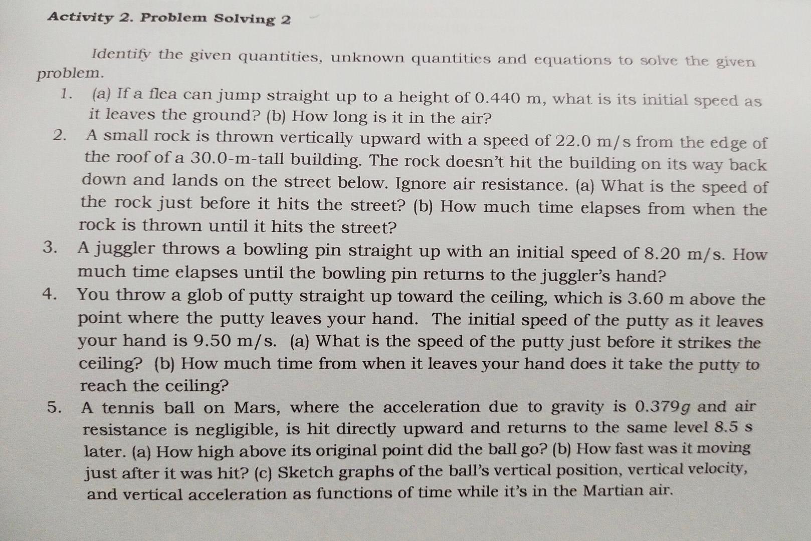 Solved Activity 2. Problem Solving 2 Identify the given | Chegg.com
