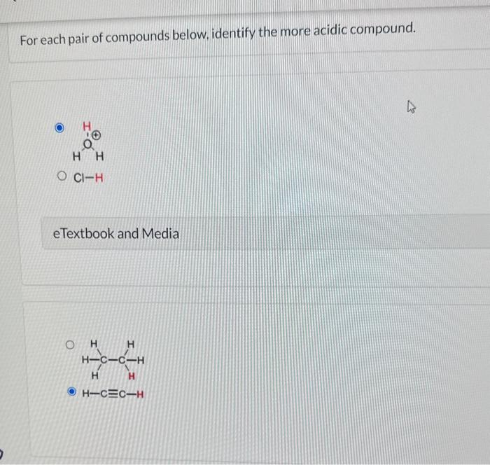 Solved For each pair of compounds below, identify the more | Chegg.com