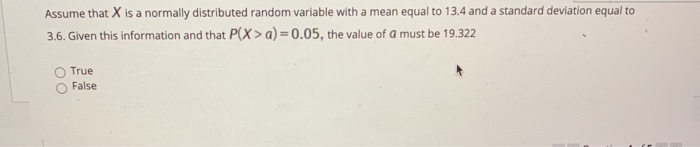 Solved Assume that X is a normally distributed random | Chegg.com