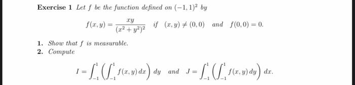 Solved Exercise 1 Let F Be The Function Defined On −1 1 2