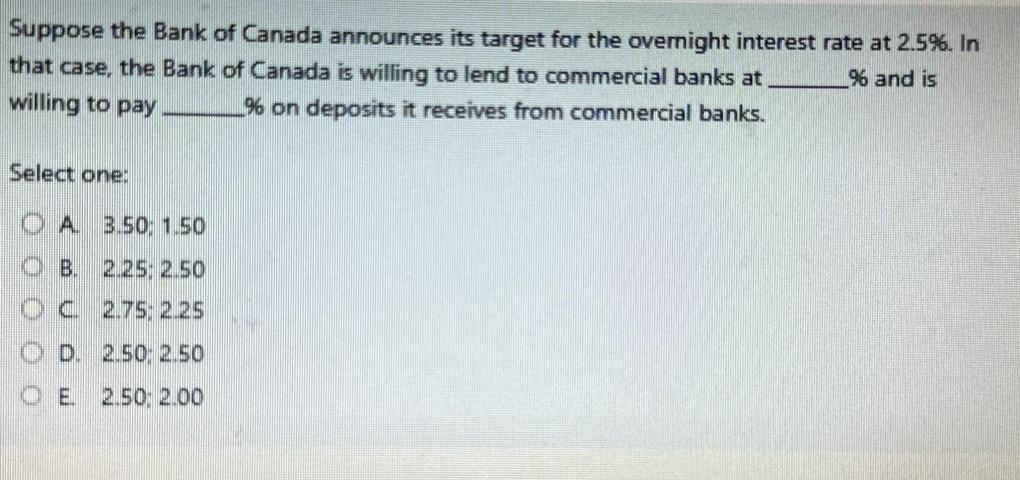 Solved Suppose The Bank Of Canada Announces Its Target For | Chegg.com