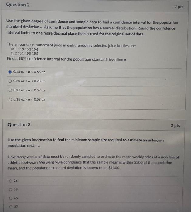 Solved Use the given degree of confidence and sample data to | Chegg.com