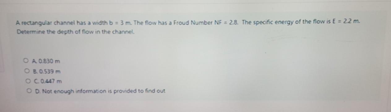 Solved A rectangular channel has a width b = 3 m. The flow | Chegg.com
