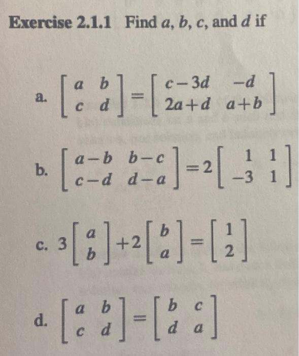 Solved Exercise 2.1.1 Find A,b,c, And D If A. | Chegg.com