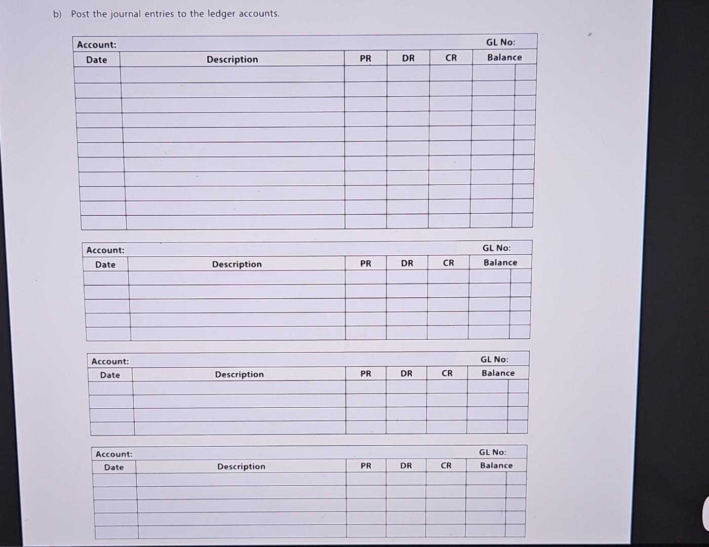 Solved The Accounting Cycle: Journals and Ledgers During the Chegg com