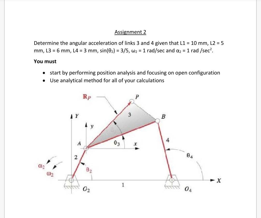Solved Assignment 2 Determine the angular acceleration of | Chegg.com