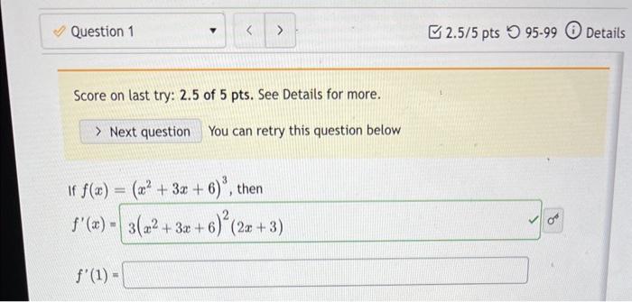 Solved Score On Last Try: 2.5 Of 5 Pts. See Details For | Chegg.com