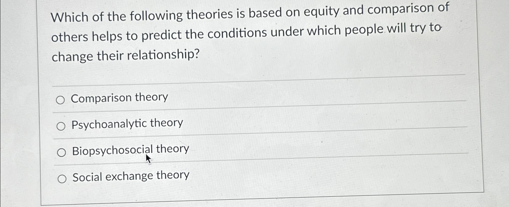 Solved Which of the following theories is based on equity | Chegg.com