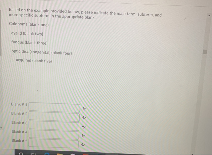 Based on the example provided below, please indicate | Chegg.com