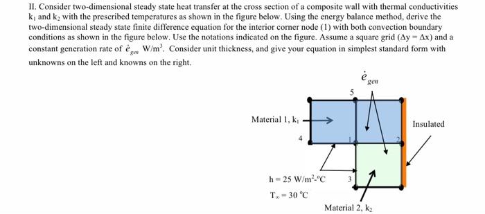 Solved II. Consider two-dimensional steady state heat | Chegg.com