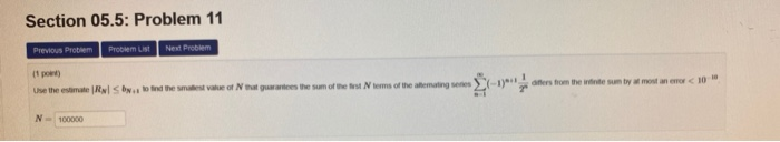 Solved Section 05.5: Problem 11 Previous Problem Problem | Chegg.com