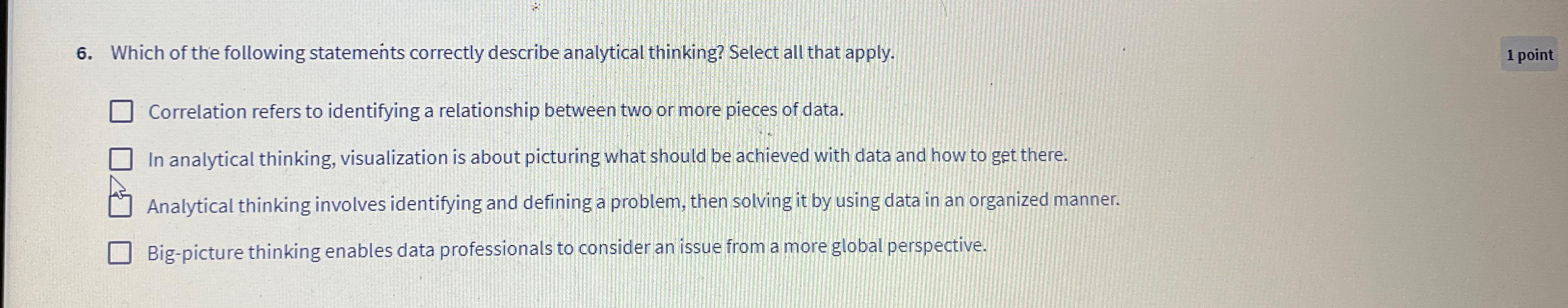 Solved Which of the following statements correctly describe