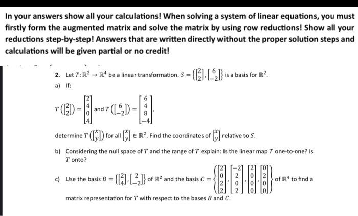 Solved In your answers show all your calculations! When | Chegg.com