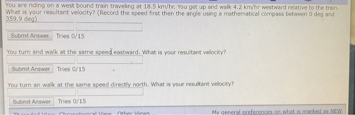 Solved You are riding on a west bound train traveling at | Chegg.com