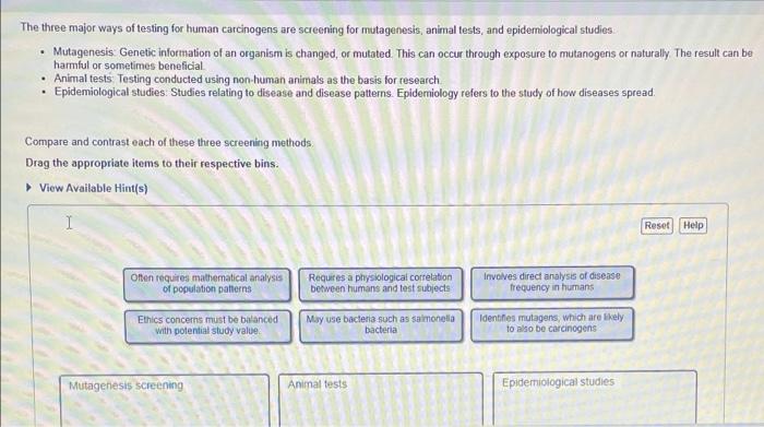 solved-the-three-major-ways-of-testing-for-human-carcinogens-chegg