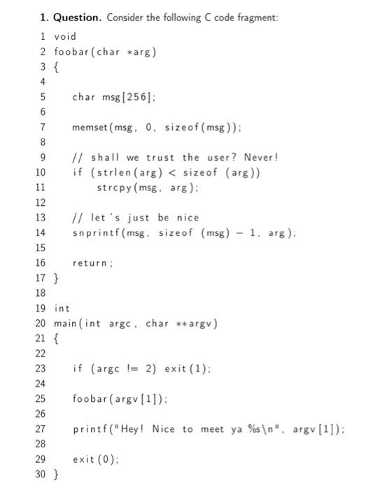 Solved 10 1. Question. Consider the following code fragment: | Chegg.com