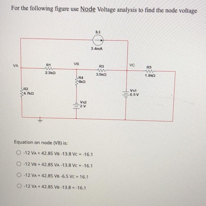 Solved For the following figure use Node Voltage analysis to | Chegg.com
