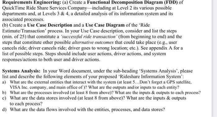 Solved Requirements Engineering: (a) Create a Functional | Chegg.com