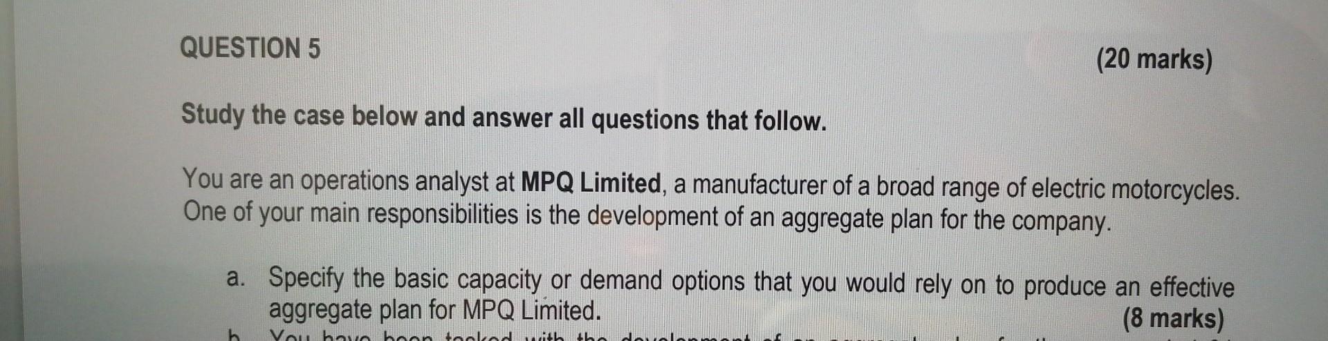 Solved QUESTION 5 (20 Marks) Study The Case Below And Answer | Chegg.com