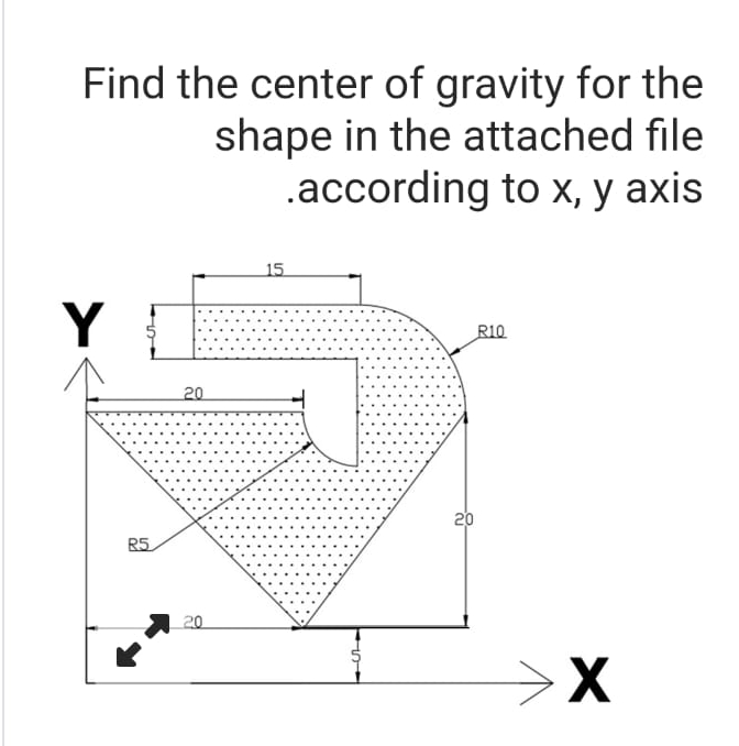 Solved Find the center of gravity for the shape in the | Chegg.com
