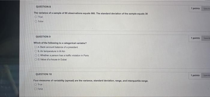 Solved Question completion Status 1 points QUESTION 4 Mean | Chegg.com