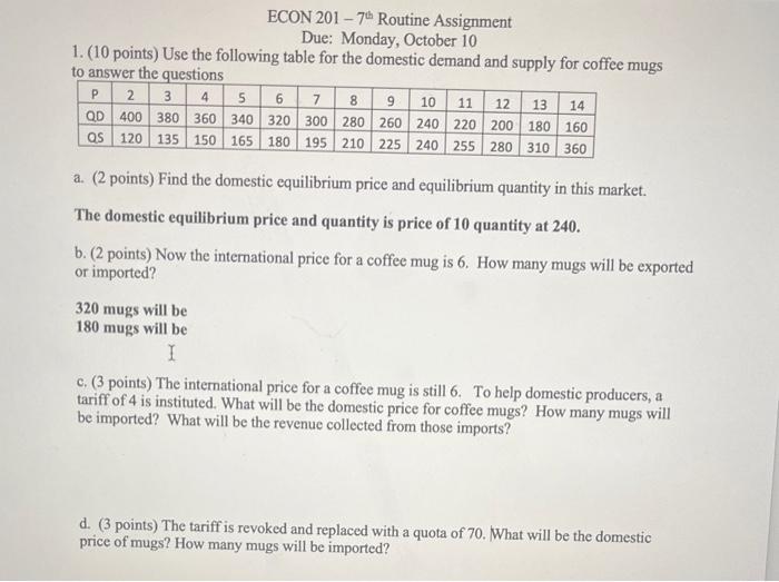 econ 201 chapter 7 homework