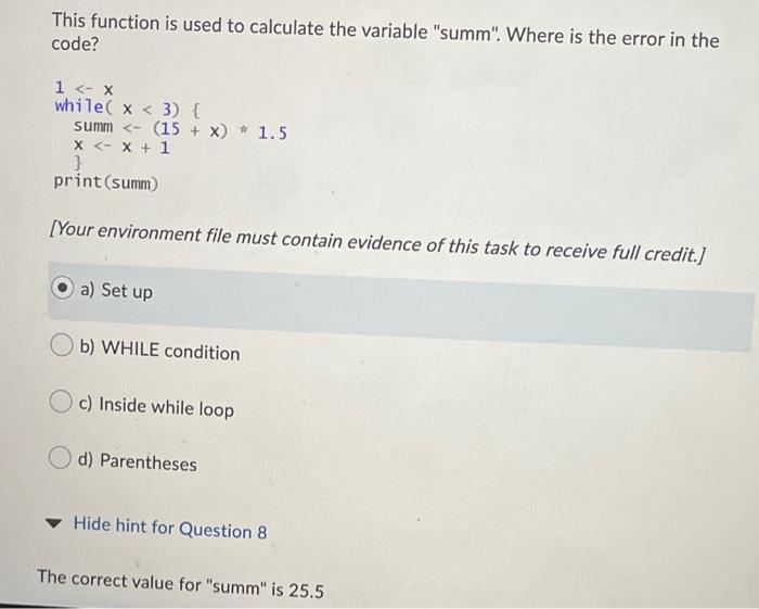 Solved This function is used to calculate the variable | Chegg.com