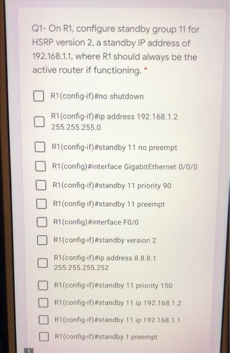 Solved HSRP For the HSRP configuration, we will use the | Chegg.com