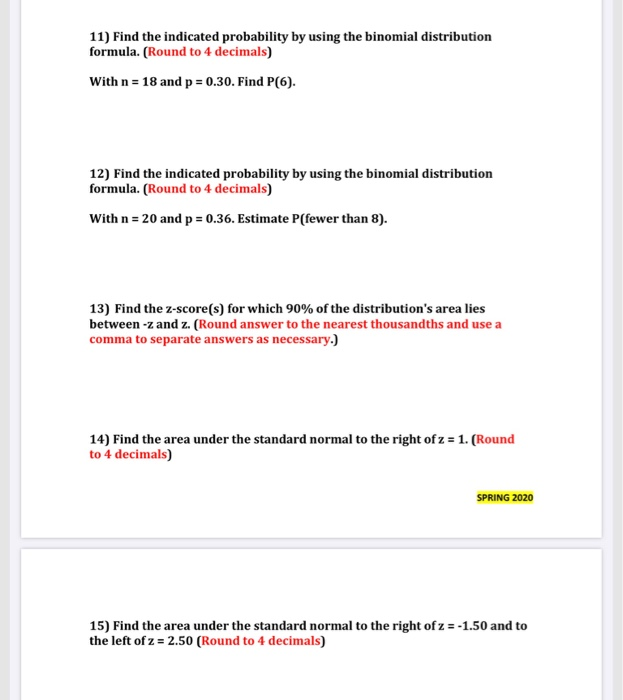 11 Find The Indicated Probability Using The Chegg 