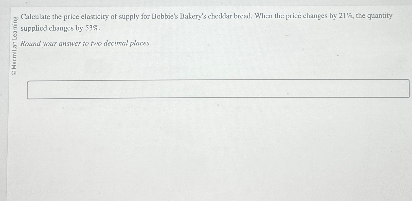 calculate the price elasticity of supply for bobbie's bakery