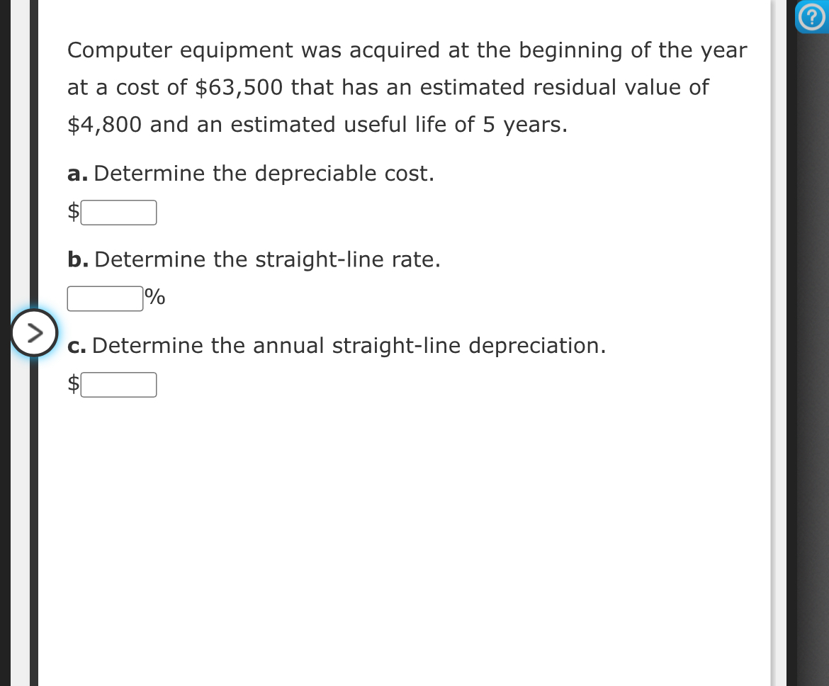 Solved Computer equipment was acquired at the beginning of