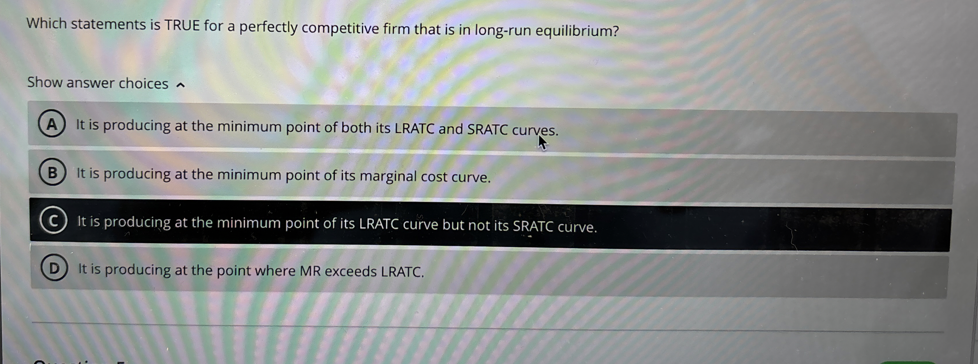 Solved Which statements is TRUE for a perfectly competitive | Chegg.com