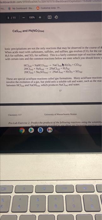 Solved Pre-Lab Exercise 1: Predict The Products Of The | Chegg.com