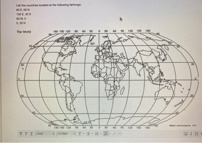 Solved List The Countries Located At The Following Lot Ongs Chegg Com