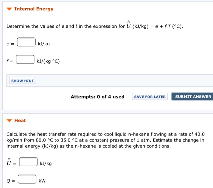 Solved Problem 7 23 Hexane The Specific Enthalpy Of Liqui Chegg Com