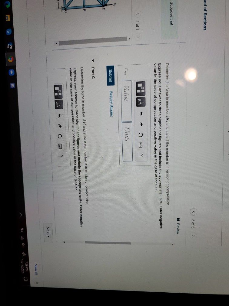 Solved Problem 6.45 3 of 3 Review Consider the truss shown | Chegg.com
