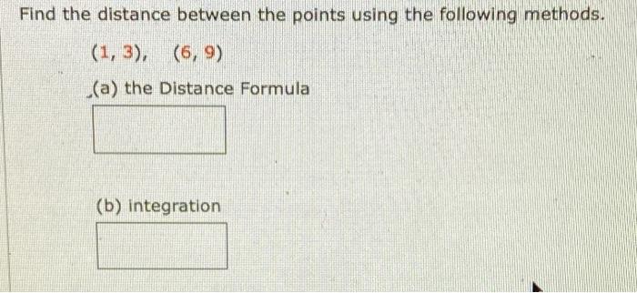 Solved Find the distance between the points using the | Chegg.com