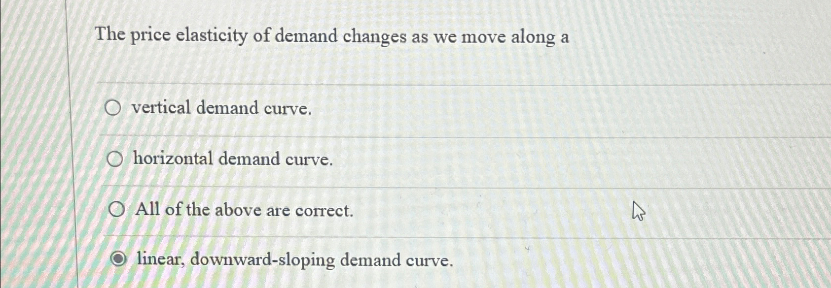 alternative of price elasticity of vertical demand curve