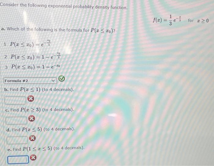 Solved Consider The Following Exponential Probability | Chegg.com