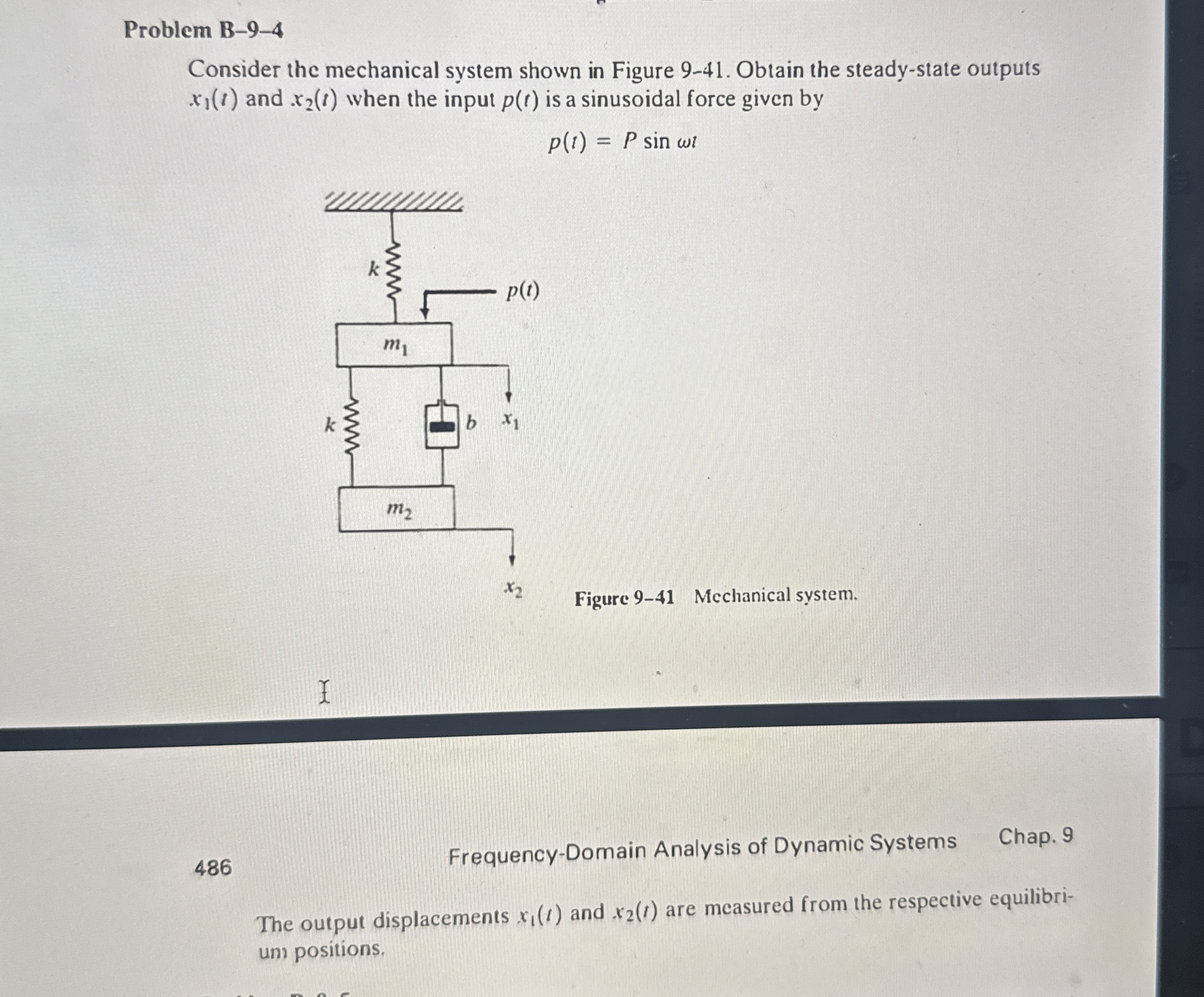 Solved Problem B-9-4Consider the mechanical system shown in | Chegg.com