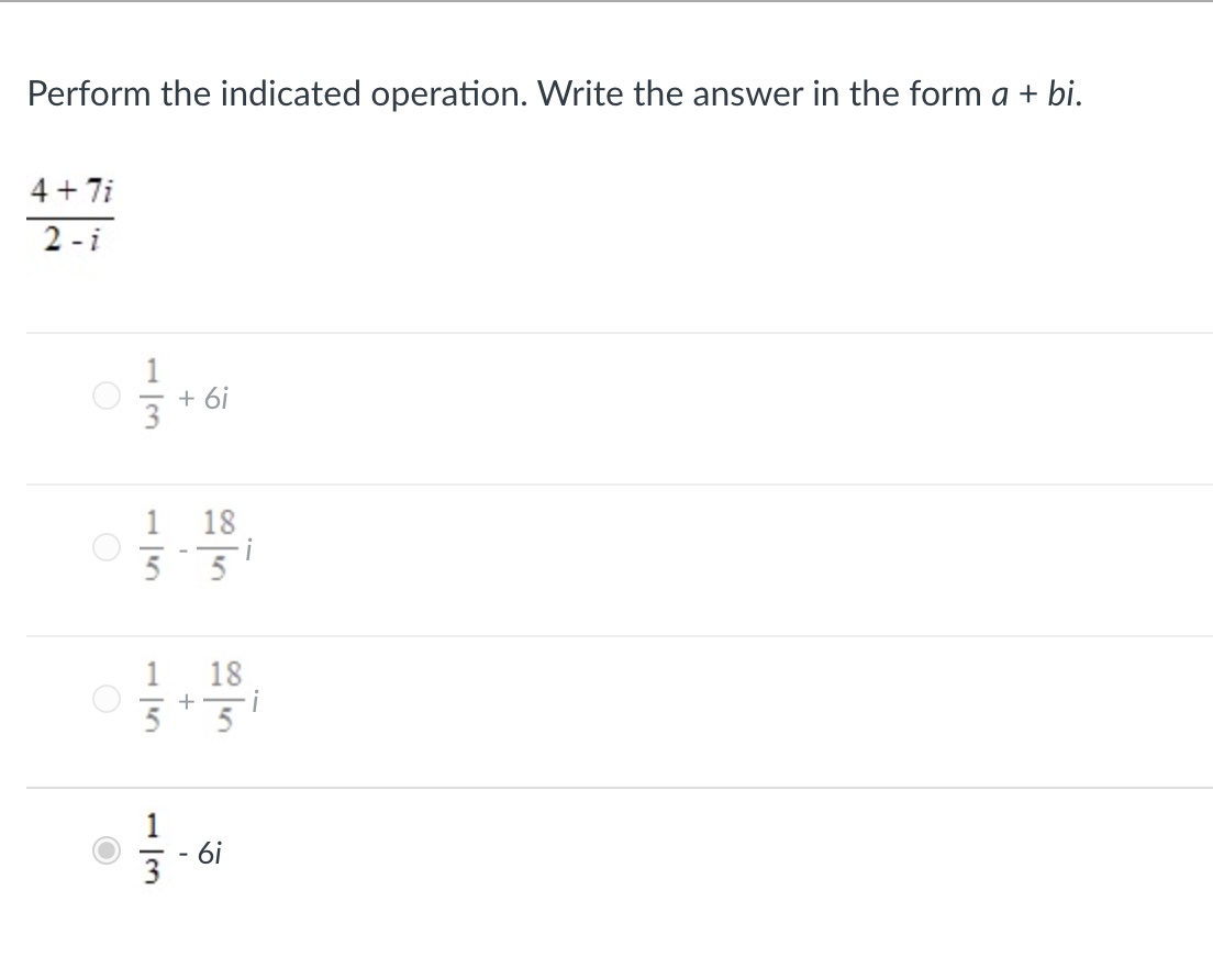 Solved Perform the indicated operation. Write the answer in | Chegg.com