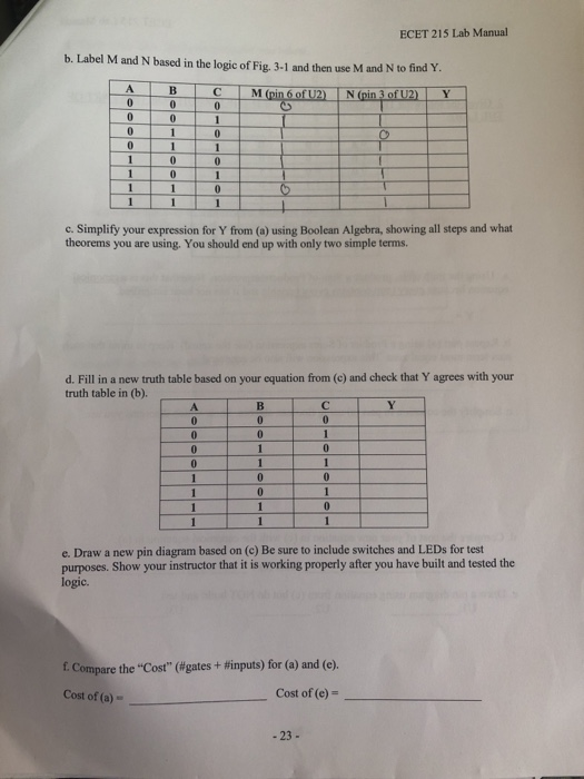 Ecet 215 Lab Manual B Label M And N Based In The - 