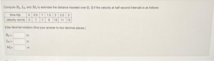 Solved Compute Ra. L6, and M3 to estimate the distance | Chegg.com