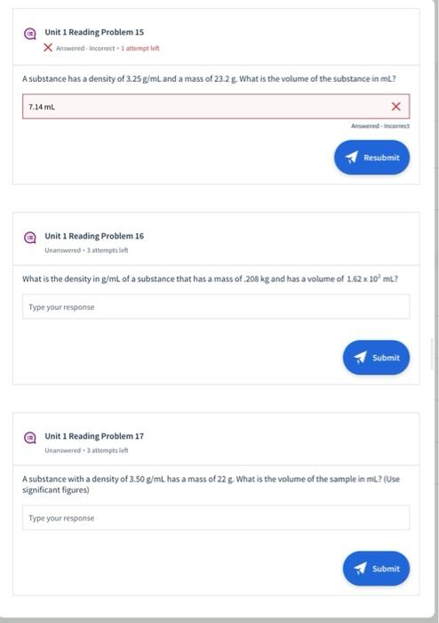 Solved Unit 1 Reading Problem 13 trianswered + 3 attempts | Chegg.com