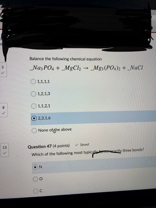 Solved Balance The Following Chemical Equation Na3po4 4661